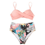 Push Up Bikini Leopard Swimsuit Women Sexy Solid Swimwear Female Floral Bathing Suit Ruched Beachwear XL High Waist Bikini 2026