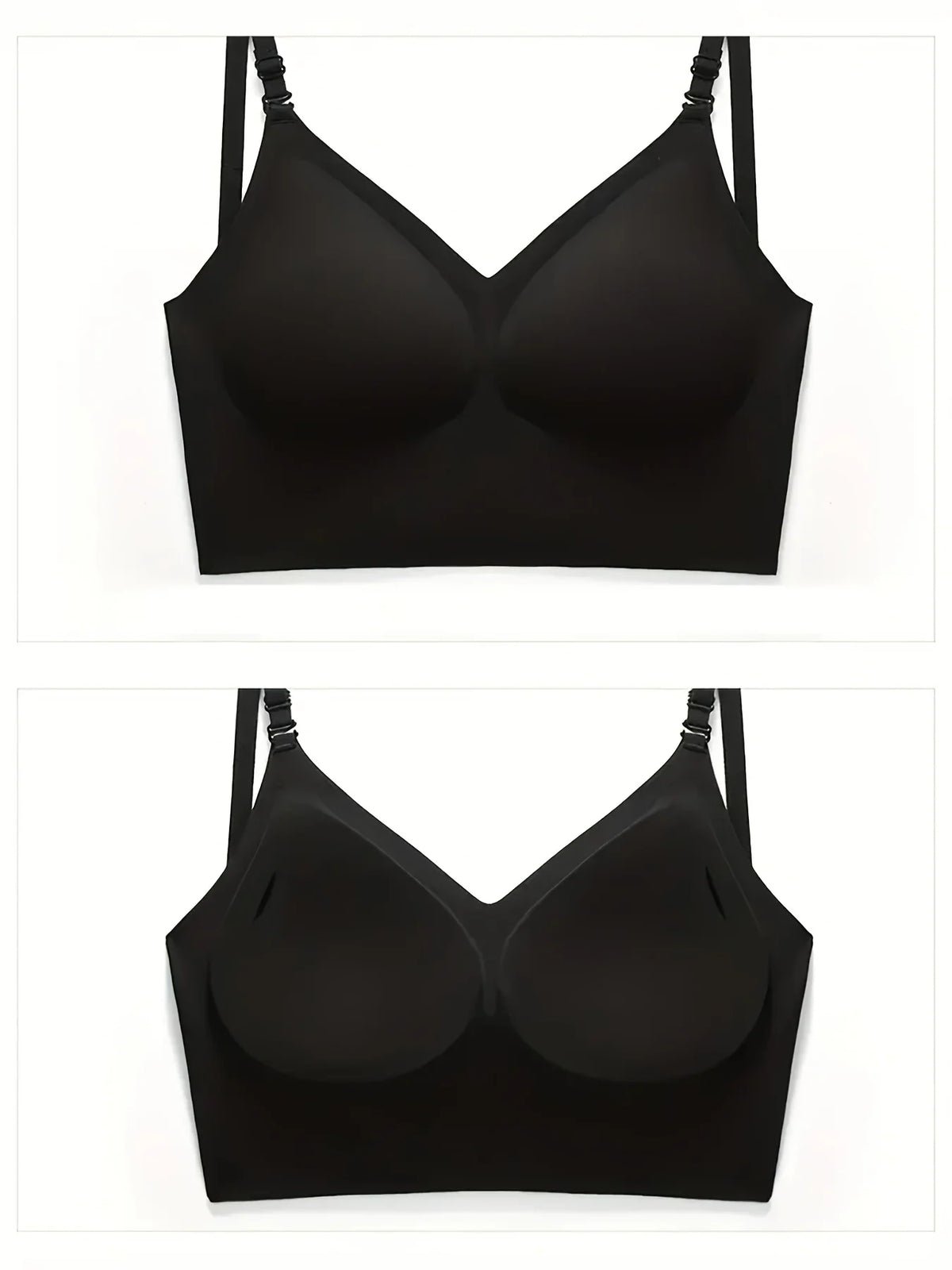 Women Sexy Lingerie Invisible Bra Deep U Plunge Bras Backless Top for Dresses, Transparent Strap Push Up Back Sling Underwear