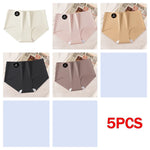 5PCS Seamless Mulberry Silk Underwear Ultral Thin Women's Panties Sexy High Elastic Invisible Briefs Soft Underpants Lingerie