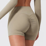 Hearuisavy Summer Elastic Scrunch Yoga Shorts Push Up Gym Leggings Cycling Workout Short Women Quick-Dry High Waist Sports Pants