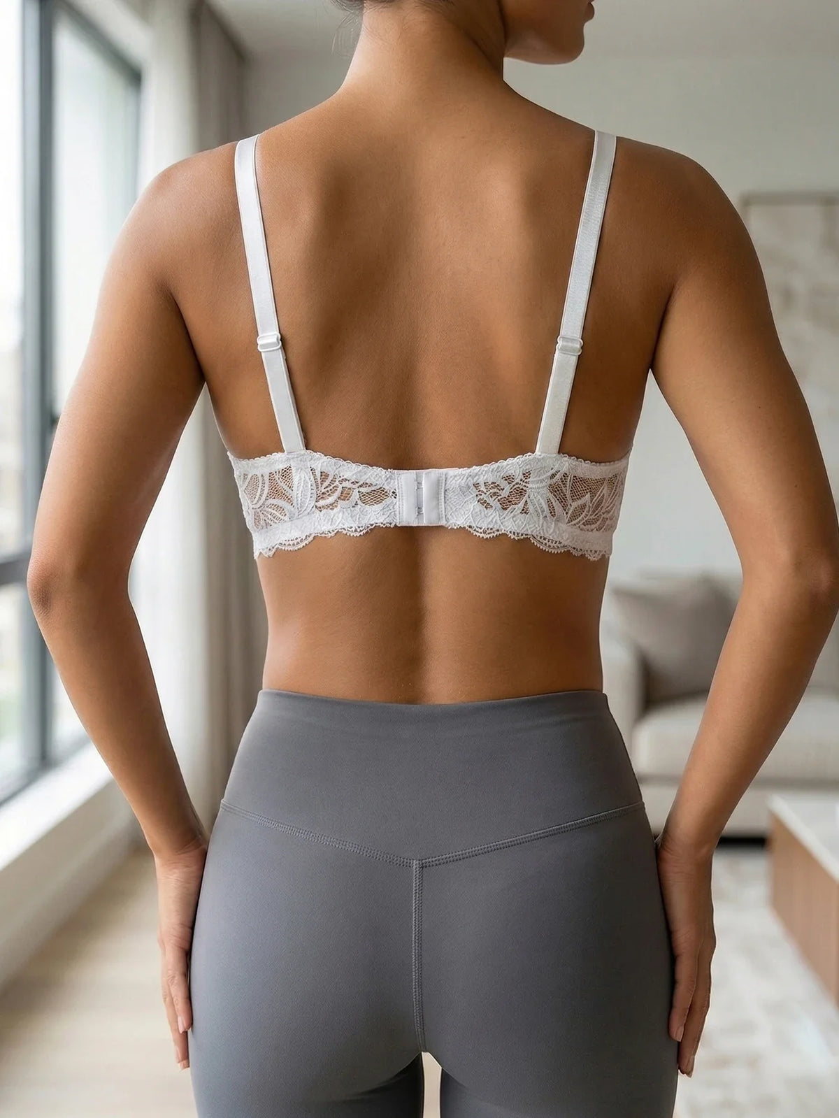 French Women's Lace Trim Push Up Bra Sexy Mesh Underwire Underwear Comfy Thin Padding Floral Lace Lingerie Bra