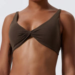 Hearuisavy Summer Sports Bra Shockproof Push Up Gym Top Women Quick-Dry Yoga Clothes Pleated Design Brassiere Workout Crop Top