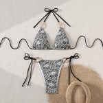 Triangle Bikini String Women Two Pieces Swimsuit Female Swimwear Halter Bikinis Set Blue Black Beachwear Padded Bathing Suit
