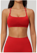 Backless Yoga Bra Woman Gym Tops Sports Bra Strap Cross Back Womens Underwear Adjustable Shoulder Strap Inner Padded Yoga Vest