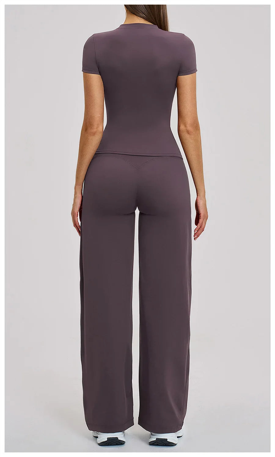 Yoga Set 2 Pieces Women Fitness Sportswear Gym Loose wide-leg pants Long-sleeved T-shirt Sports Crop Tops Tracksuit Workout Wear