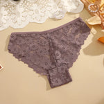 3Pcs Lace Sexy Transparent Panty Women's Panties Sexy Breathable Pink-Brown Series Underwear Female Low Waist Soild Lingerie