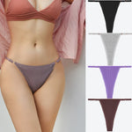 4Pcs Cotton Lace Panties Sexy G-String Women's Underwear Low Waist Comfortable Lingerie Briefs Adjustable Waist Thong Intimates