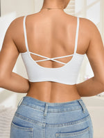 Women's Cropped Padded Camisole Tank Top Solid Korean Sleeveless Tank Top Beauty Underwear