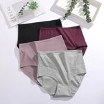 3Pcs women cotton High Waist underwear breathable Striped Panties Female Plus Size Solid Color Briefs comfortable Lingerie S-XXL