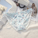 Girls Panties Thin Sexy Japanese Cute Cat Women Briefs Ice Silk Lady Thong Underwear Female Low Waist G String Lingerie