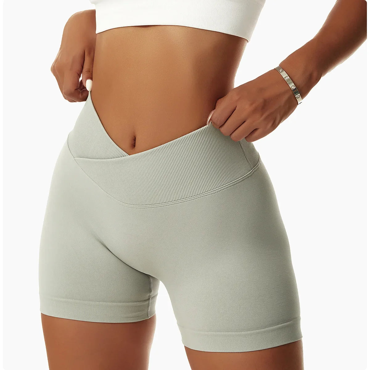 Summer Seamless High Waist Yoga Shorts Elasticity Sports Leggings Women Breathable Cycling Shorts Buttock Lift Gym Shorts Women