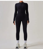 Women's Jumpsuits One-Piece Suit Yoga Set Zipper Long Sleeve Gym Push Up Workout Clothes Fitness Bodysuit Sportswear Tracksuit
