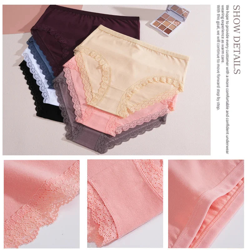 4Pcs/Set Women's Cotton Briefs Women Seamless Panties Solid Color Breathable Underwear Female Low Waist Soft Lingerie S-XXL