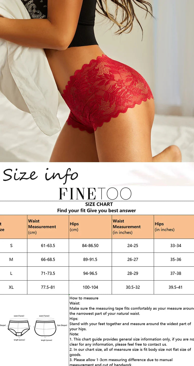 6PCS Women Lace Boxers Briefs Sexy Seamless Breathable Low Waist Female Underwear Solid Color Intimates High Elastic Lingerie