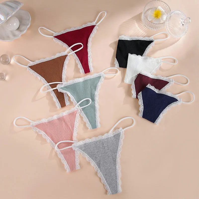 Lace Cotton Panties Sexy Women Briefs Underwear Thong Soft G StringIntimates Ladies Female Panty Lingerie
