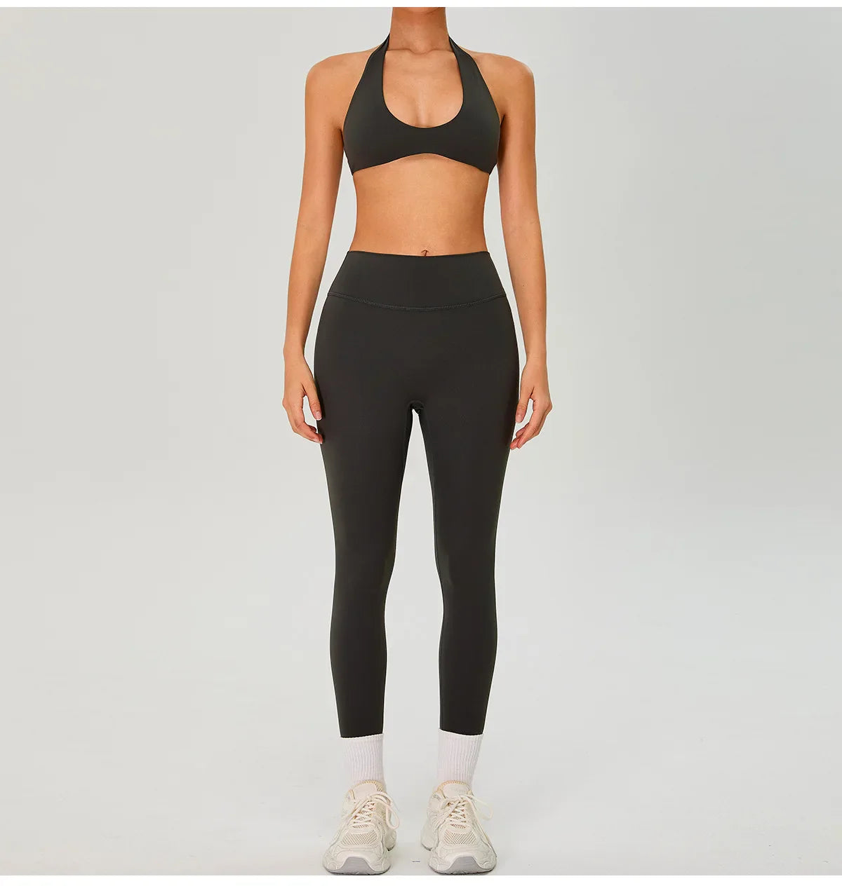 Fitness Sports Bra Women Halter Top High Support Push-up Open Back Gym Wear Hanging Neck Fitness Bar Yoga Bar Workout Underwear
