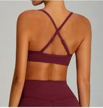 Women Cross Straps Sports Bra Gym Yoga Crop Workout Top Vest High Support Fitness Bralette Push Up Underwear Soft Breathable