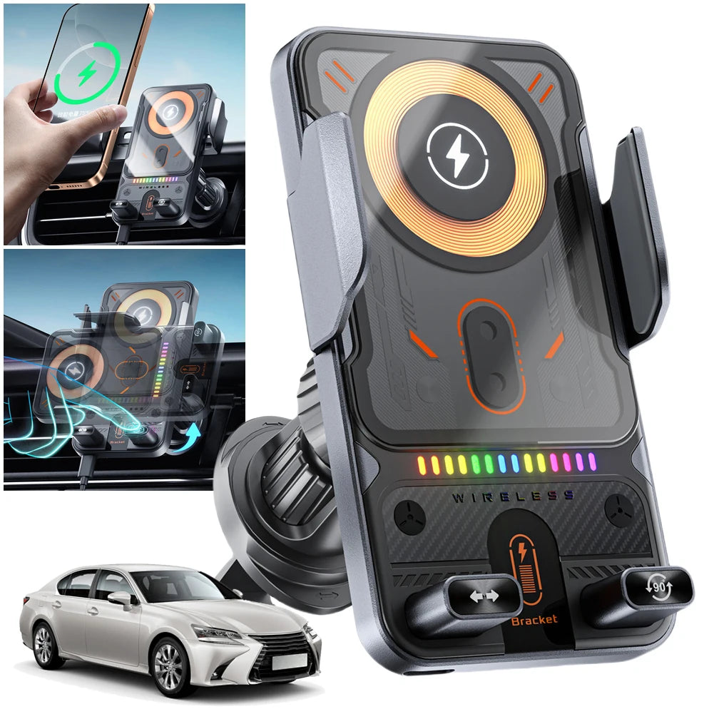 Car Wireless Charger Car Phone Mount Air Vent Cell Phone Holder Auto Clamping Car Accessories