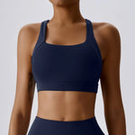 Hearuisavy Sports Bra Gym Underwear High Strength Shockproof Running Yoga Crop Top Breathable Pilates Push Up Fitness Tops Women
