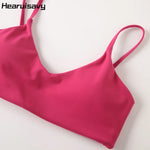 Hearuisavy Summer Super-Soft Women Quick Drying Sports Bra Breathable Gym Workout Top Fitness Underwear Push Up Running Yoga Top