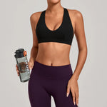 Sports Bra Gathered Neck Hanging Style Backless Tight Yoga Bra Women's Top Fitness Outdoorsports Pilates Training Gym Workout