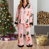 Women's Christmas Pajamas Set Long Sleeve V Neck Stocking Tree Print Tops and Pants Lounge Wear Two Pieces Suits test