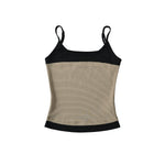 New Korean Style Pure Desire Color-Block Patchwork Base Shirt Women's Striped Inner Camisole Tank Top For Woman Casual TA42