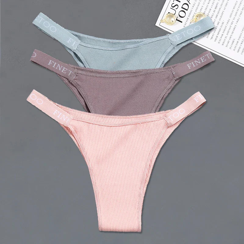 3Pcs/set Low Waist Brazilian Panties Women Cotton Bikini Panties M-XL Lady Comfortable Underwear Female Soft Underpants Lingerie