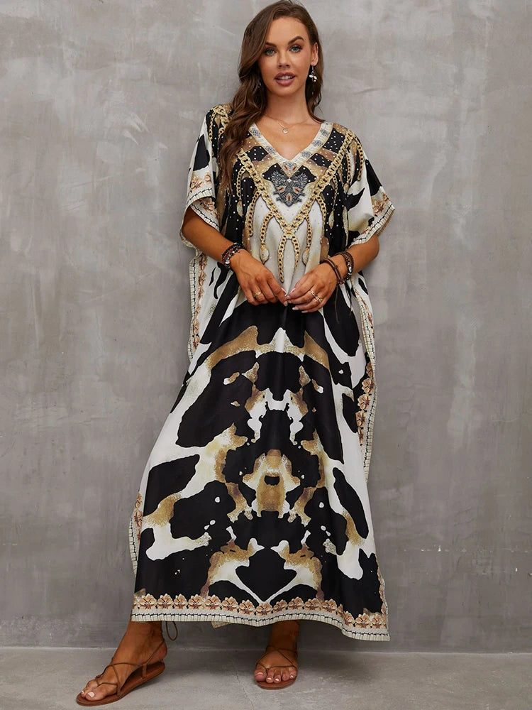 Easy Dry Beach Cover Up Robe Plage Vestido Playa Beach Pareo Swimsuit Cover Up Beachwear 2025 Bathing Suit Women Maxi Dress