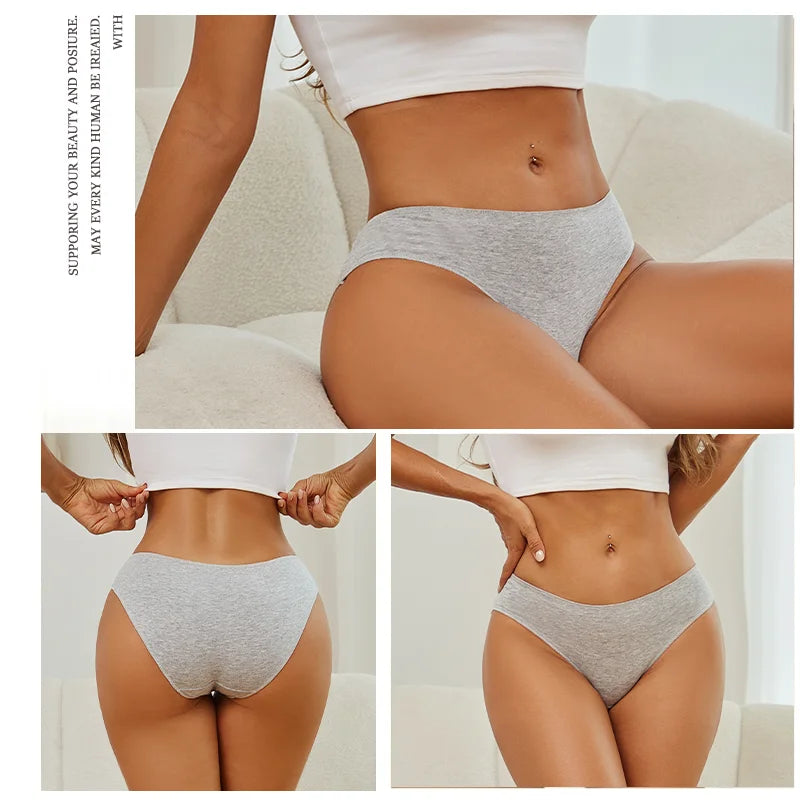3Pcs Women Cotton Panties for Women Sexy S-XL Low Waist Briefs Female Breathable Underwear Girl Intimates Lingerie Solid Color