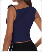 Sexy Shoulder Yoga Top Sleeveless Fitness Women Solid Color Gym Shirt Breathable Quick Dry Running Vest Sportswear