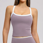 Women's Pilates Tank Top Push-Up Sports Bra Hollow Breathable Fitness Bras Gym Yoga Vest Running Tops High Strength Sportswear