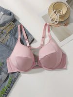 Plus size New Sweet Pink Front Button Underwear Sexy Gathering Large Size Underwear Easy to Wear and Take Off Lingerie MR3022