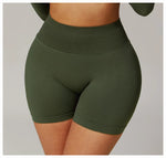 High Waist Shorts Seamless Yoga Shorts Workout Fitness Lift Peach Butt Fitness Tight Gym Running Body Shaper Pants Ribbed Shorts