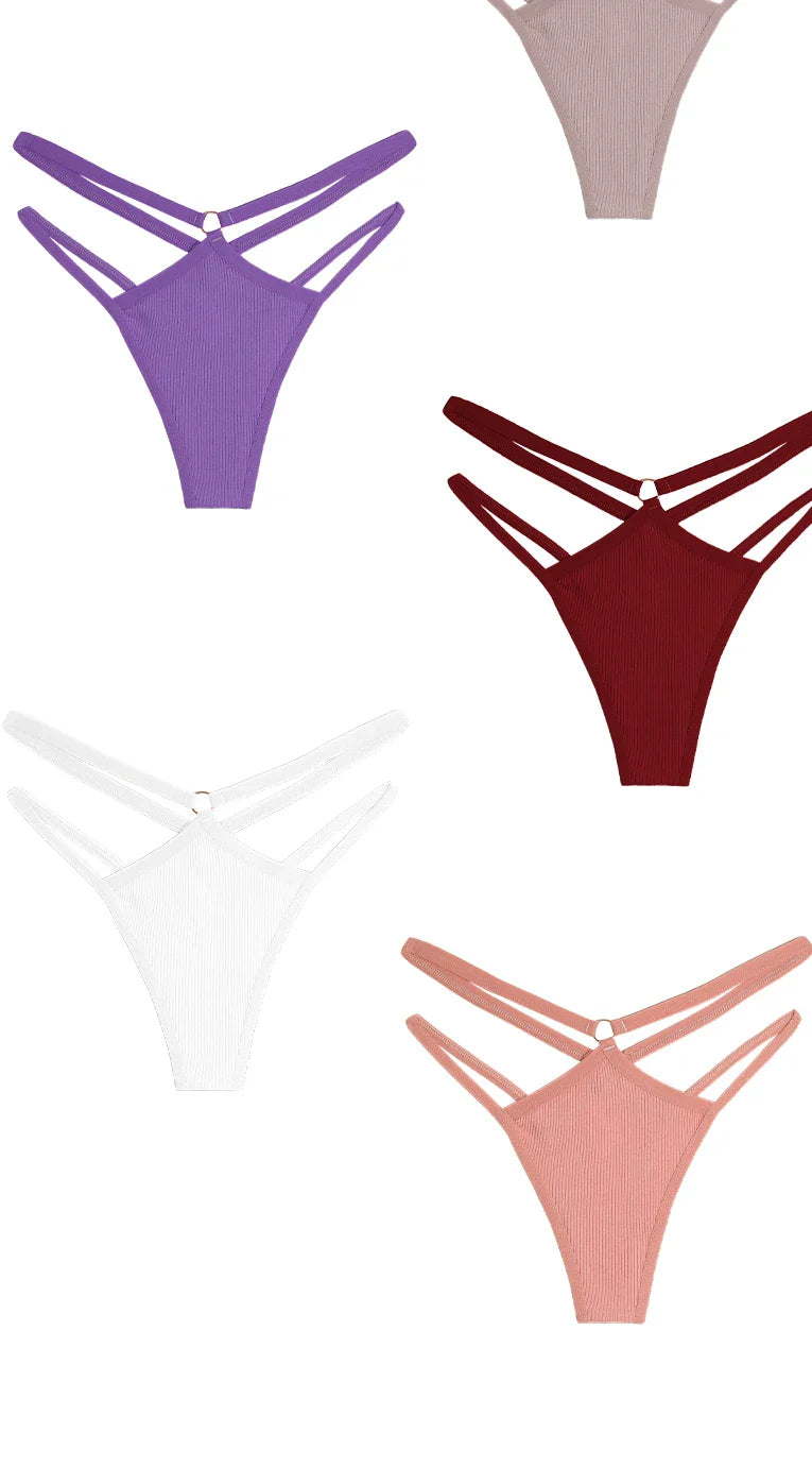 Women Cotton Low Waist Sexy Secret G-string Underwear Hollow Out Elasticity Panties Thong Seamless Brief Breathable Lingerie