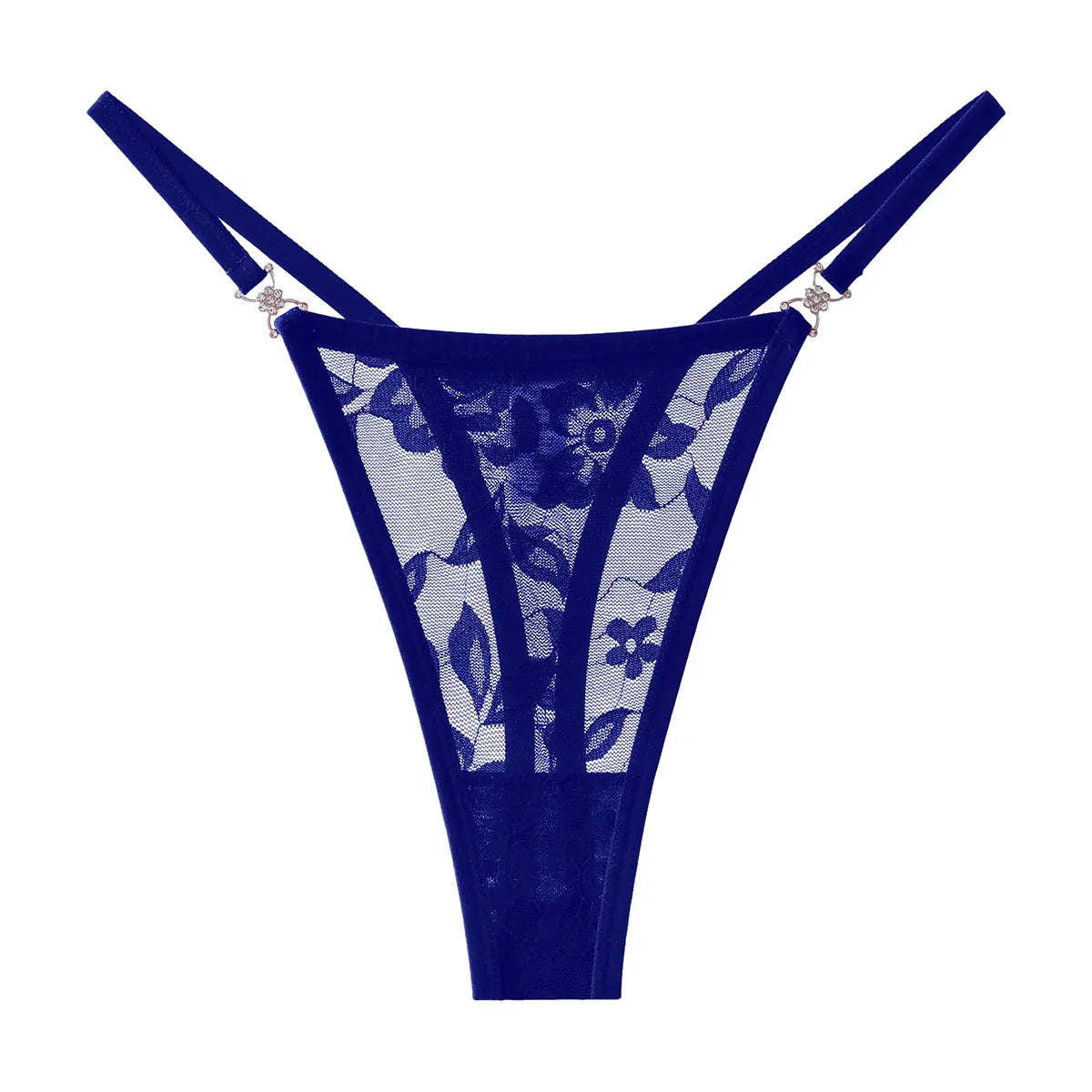 5pcs/pack Low Waist Sexy Women's G-String Underwear Floral Elegant Thongs Breathable Lingerie with Rhinestones Female Panties