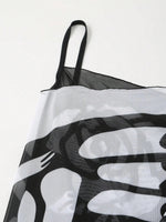 Sexy Butterfly Print Cover Up 2026 Women Black Patchwork Mesh Dress Tunic Bikini Lady Elegant Bath Sarong Wrap Skirt Beachwear