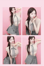 WOMENGAGA Korea Style Sexy Slim High Waist Strap A-line Half Length Skirt Fashion Women Skorts JK Sweet 2023 NewOW3W