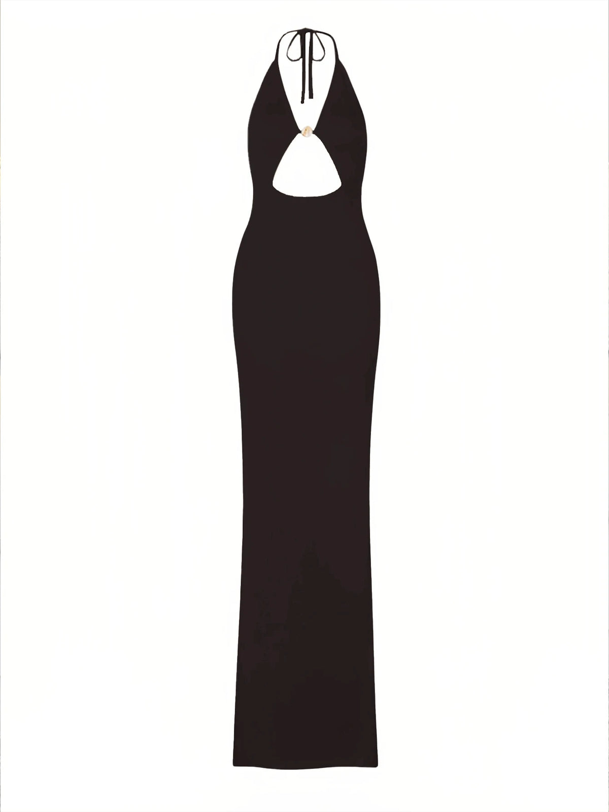 Sexy Knit Halter V Neck Slit Beach Maxi Dress For Women 2026 Chic Button Cut Out Backless Party Dresses Swimwear Cover Up A3151