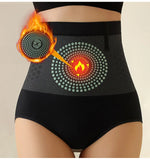 Flarixa Seamless Women's High Waist Abdomen Control Panties Magnetic Therapy Warm Uterus Underwear Body Shaping Briefs