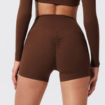 Hearuisavy Summer Elastic Scrunch Yoga Shorts Push Up Gym Leggings Cycling Workout Short Women Quick-Dry High Waist Sports Pants