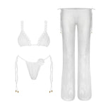 Shiny Diamond Bikini Set Sexy Women Swimsuit Push Up Swimwear Female Bandeau Biquini Halter Bathing Suit Blue Bodysuit Beachwear