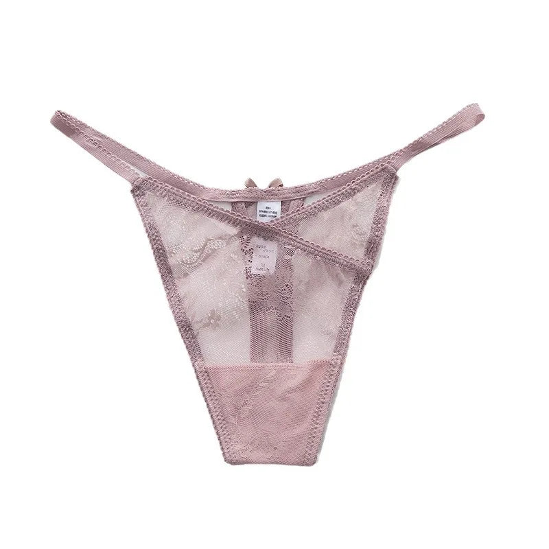 Girls Sexy G String Panties Women Lace Briefs Hollow Out Underwear Thong High Quality Transparent Underpants Lingerie Intimates