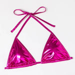 Shiny Swimwear Women Halter Bathers Bling Sequin Bikini Set Cut Out Push Up Padded Bathing Suit Thong Swimwear Glitter Biquini
