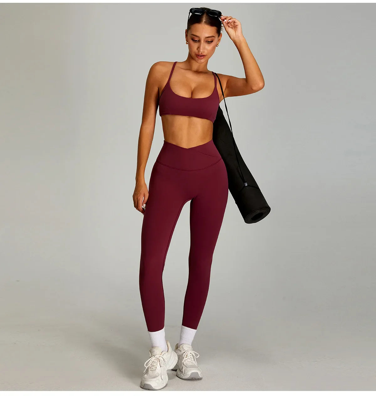 Women Cross Straps Sports Bra Gym Yoga Crop Workout Top Vest High Support Fitness Bralette Push Up Underwear Soft Breathable