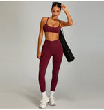Women Cross Straps Sports Bra Gym Yoga Crop Workout Top Vest High Support Fitness Bralette Push Up Underwear Soft Breathable