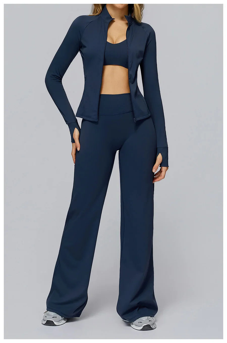 New yoga set 2 pieces gym set Women Long Sleeve Sports Shirts Sports Bra Leggings Suit Fitness Running Workout Suits Tracksuit