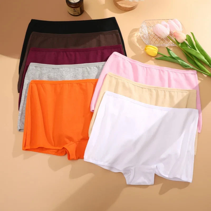 3PCS/SET Women Panties Cotton Seamless Sports Boxers Underwear Female Solid Color Briefs Cozy Lingerie Intimate Underpants XS-XL