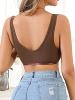 Summer Wireless Women's Bra Solid Unlined Underwear Front-Clasp Push up Bra Comfort Unpadded Bras