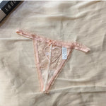 Embroidery Heart Sexy Girls Panties Women Briefs Thong Lace G String Underwear Thin Transparent Low Waist Female Lingerie